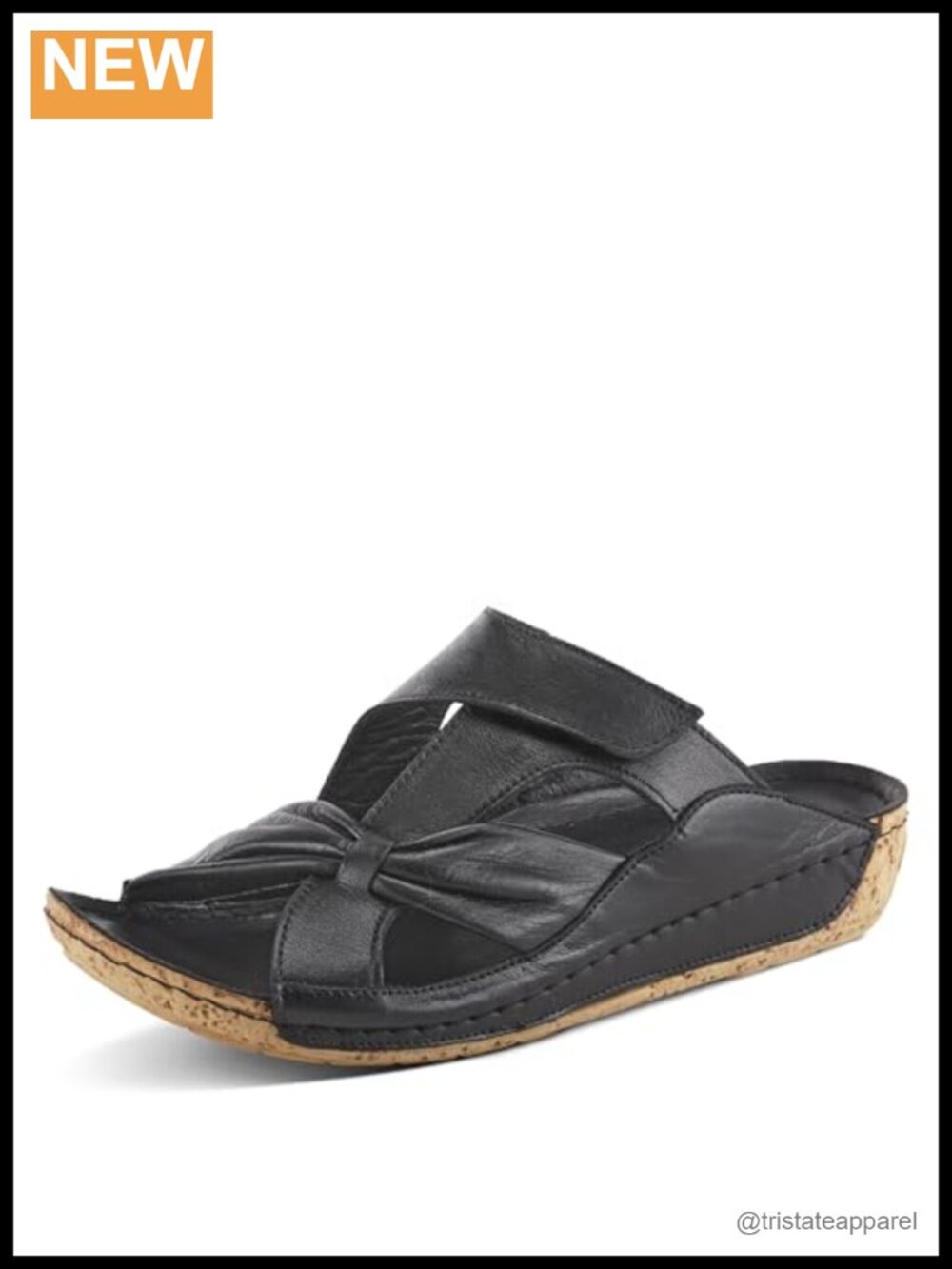 Spring Step Gretta Leather Slide Sandal Wedge Low Heel